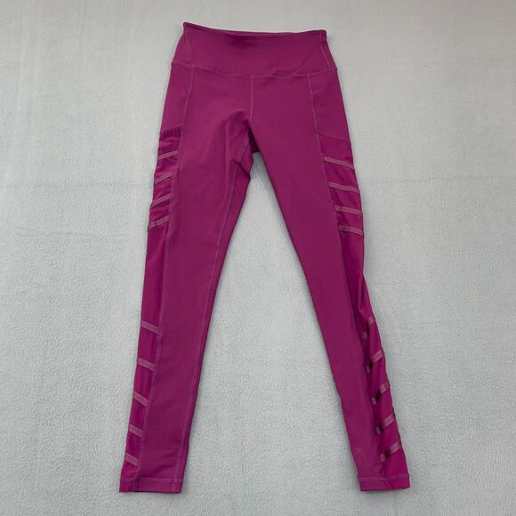 BuffBunny Gym Leggins Womens Size Small Side Mesh Panel Pink Yoga High Waist - Picture 1 of 13
